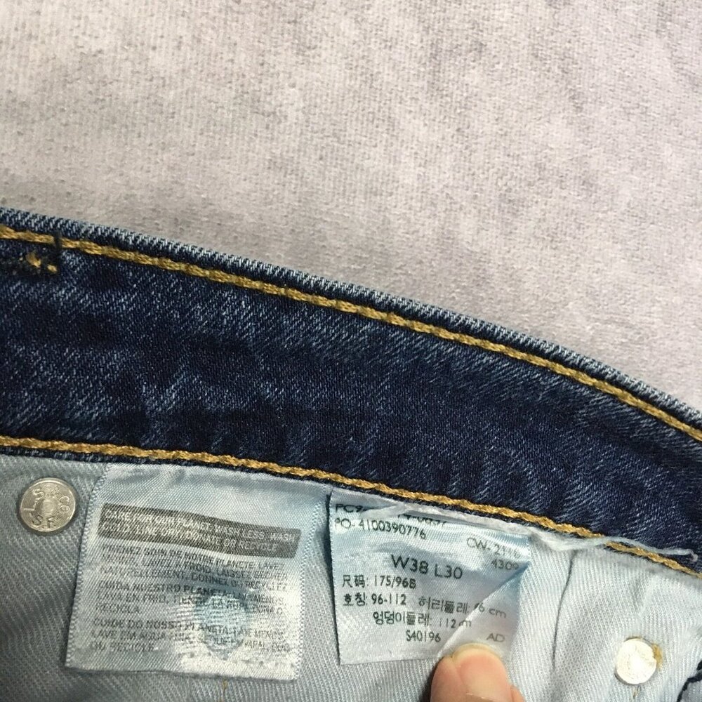 Levis 514 Straight Fit Mens Blue‎ Jeans size 38x30 Stretch Denim Pants - Picture 9 of 14